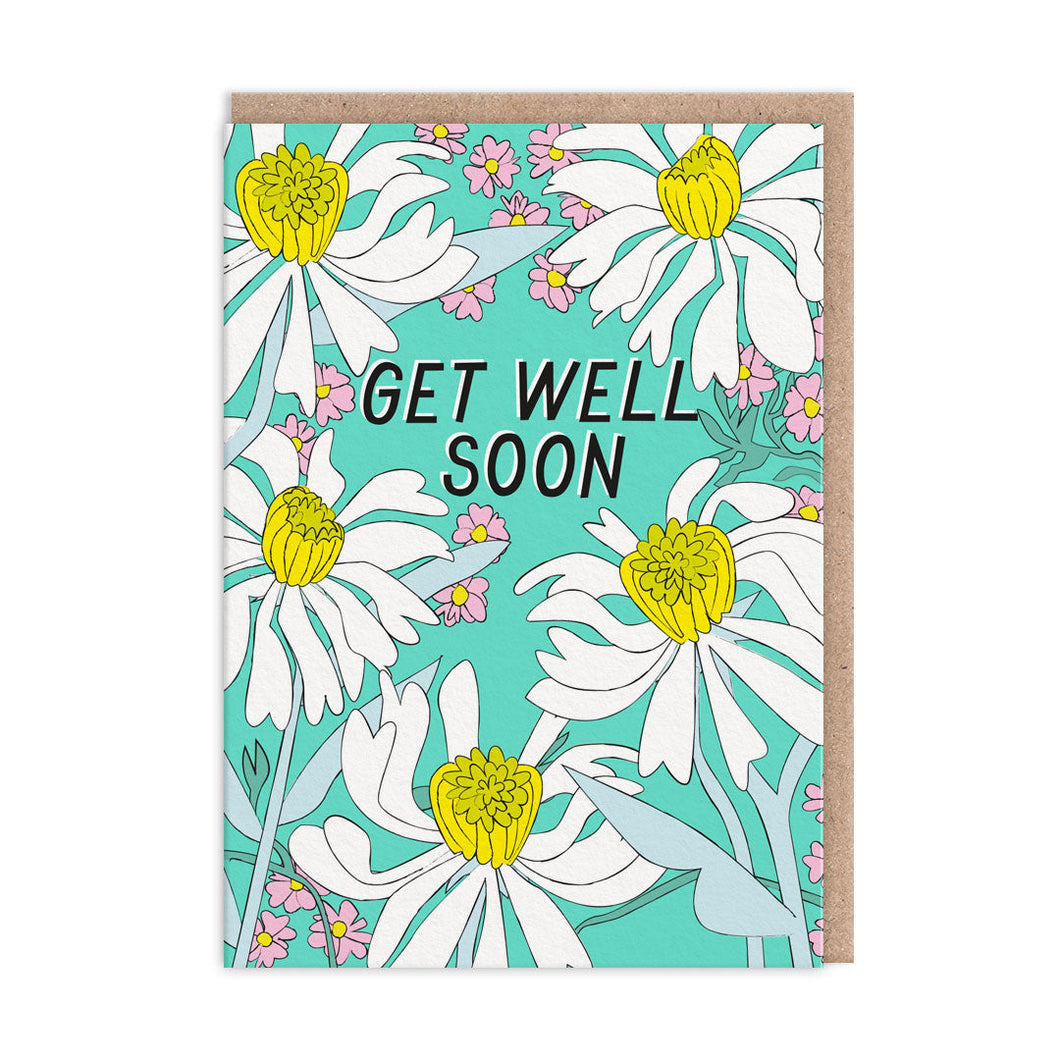 Get Well Soon Daisies Greetings Card