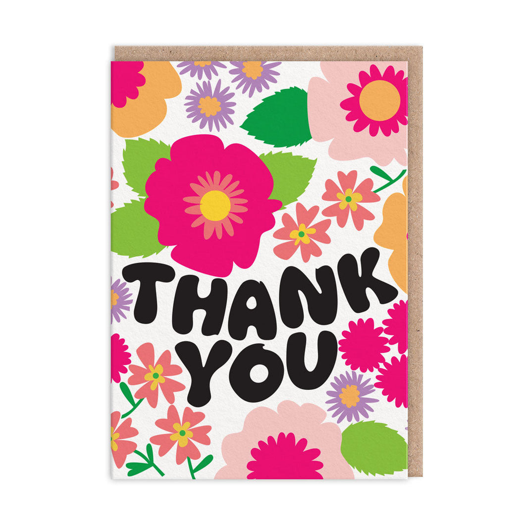 Thank You Bold Flowers Greetings Card