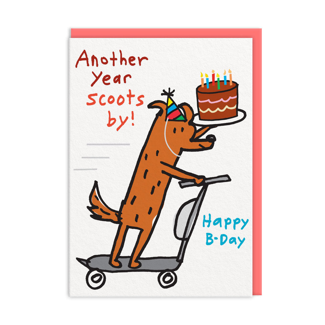 Another Year Scoots By Greetings Card