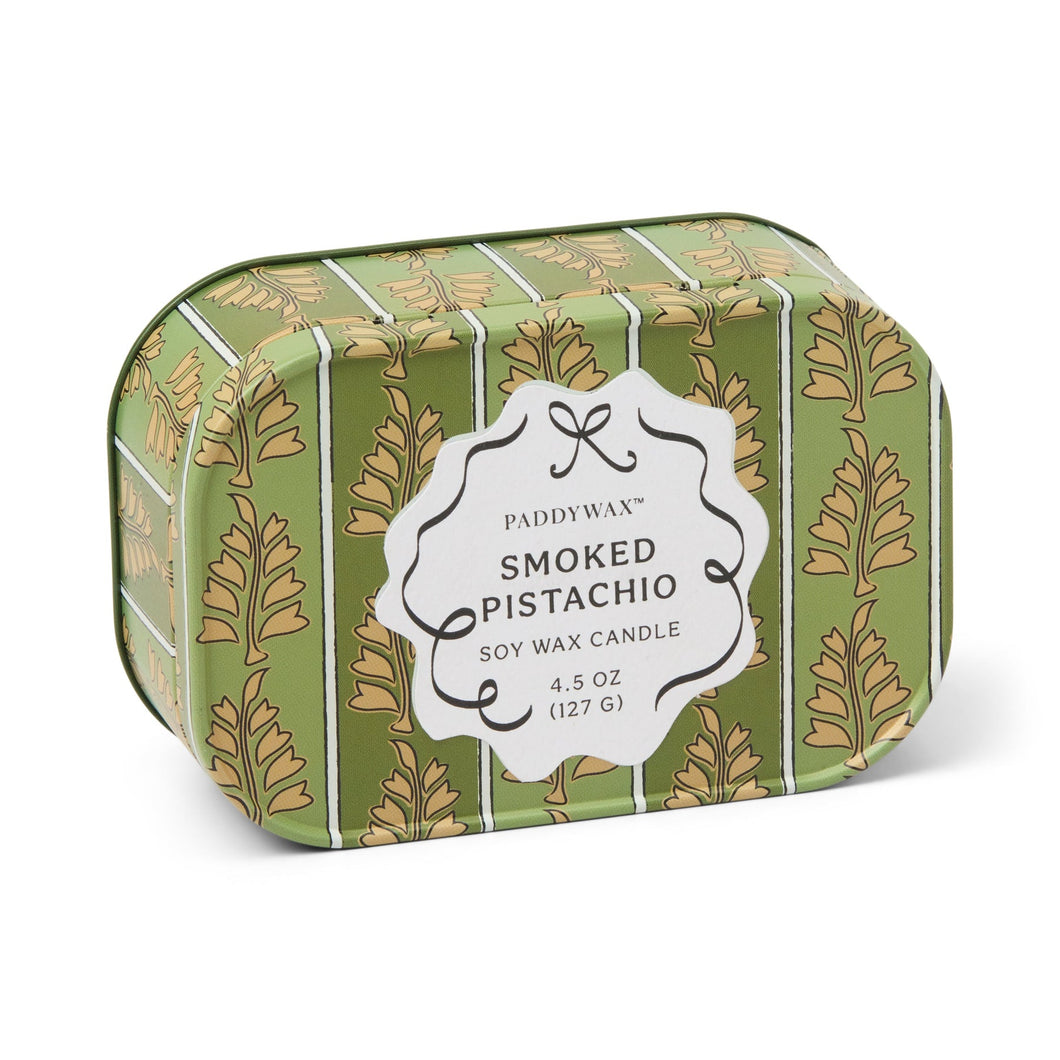 Paddywax Cherie Smoked Pistachio Tin Candle