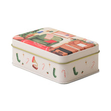 Load image into Gallery viewer, Christmas Scene Tin Candle - Pomegranate Spruce

