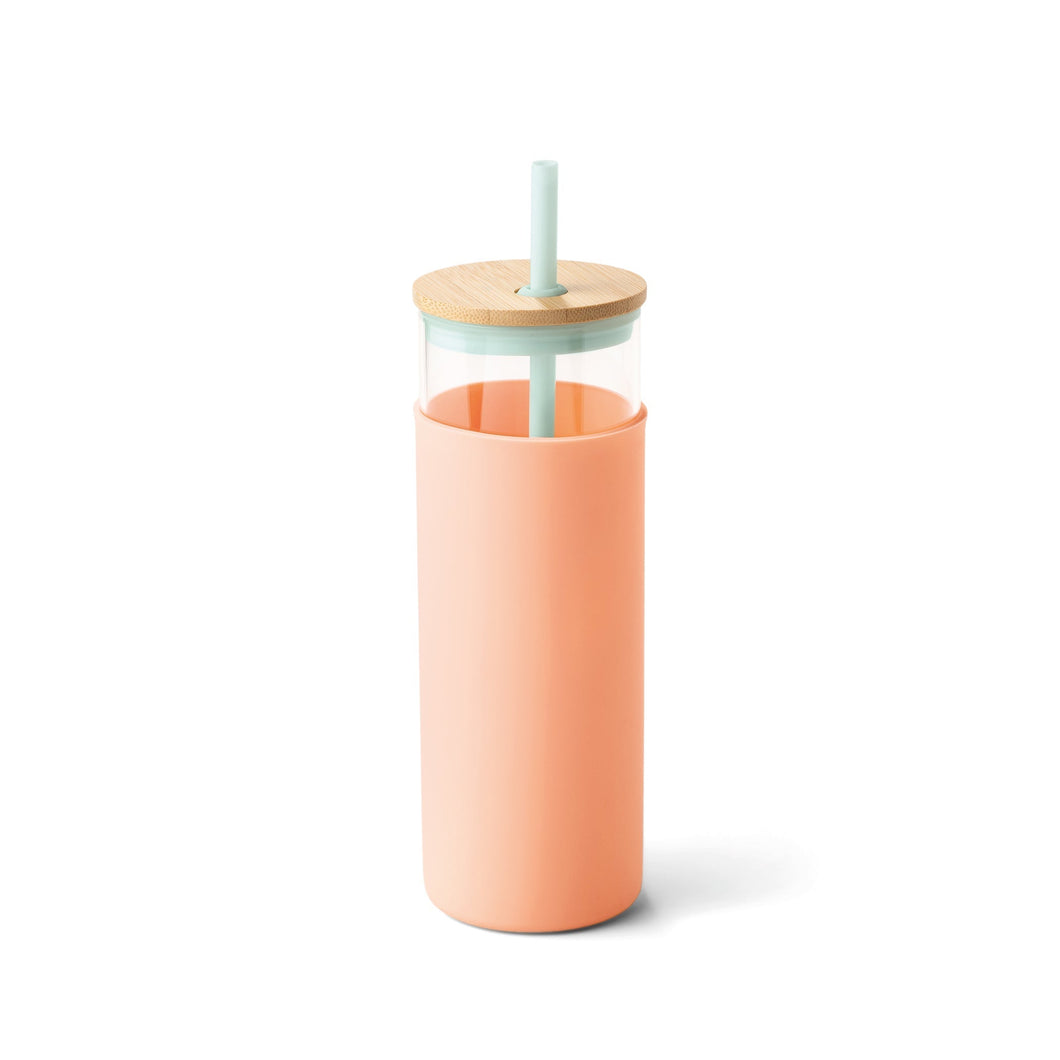 Mint & Peach Tumbler with Straw