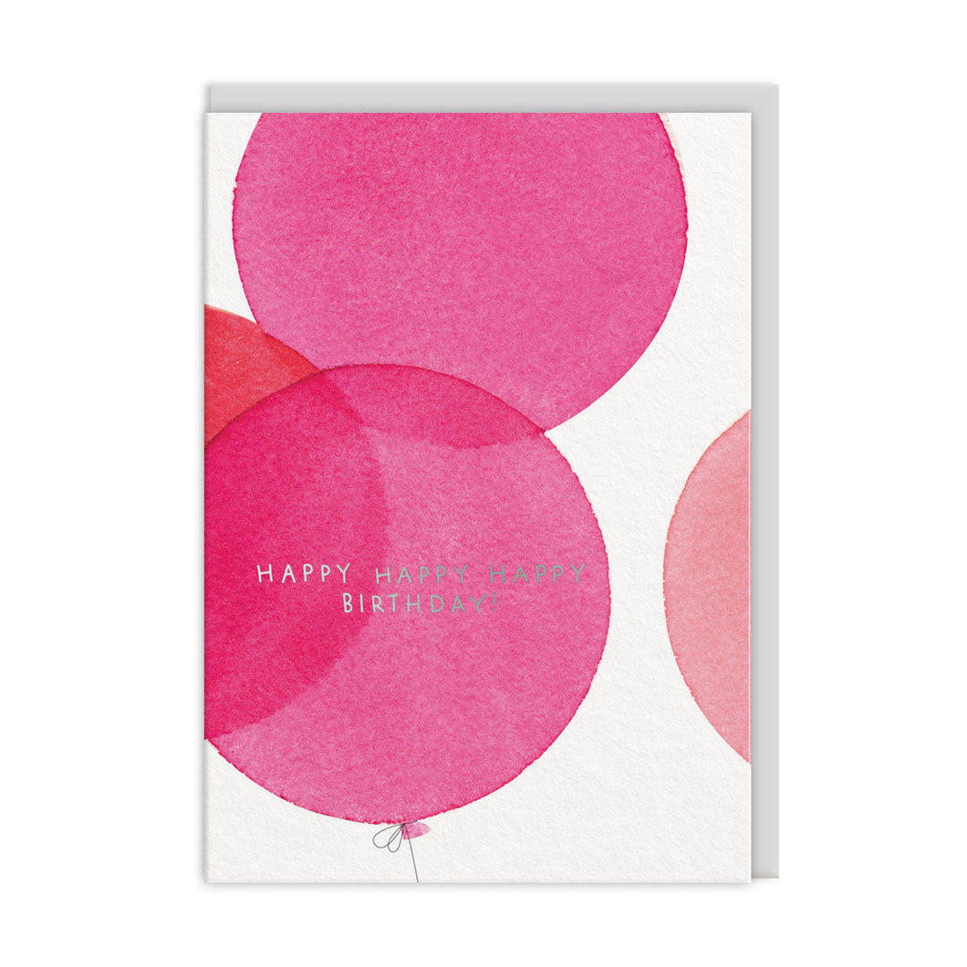 Pink Balloons Birthday Greetings Card