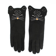 Load image into Gallery viewer, Feline Embroidered Gloves

