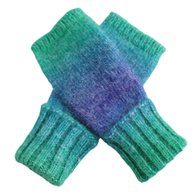 Load image into Gallery viewer, Blue Ombre Knit Wrist Warmers
