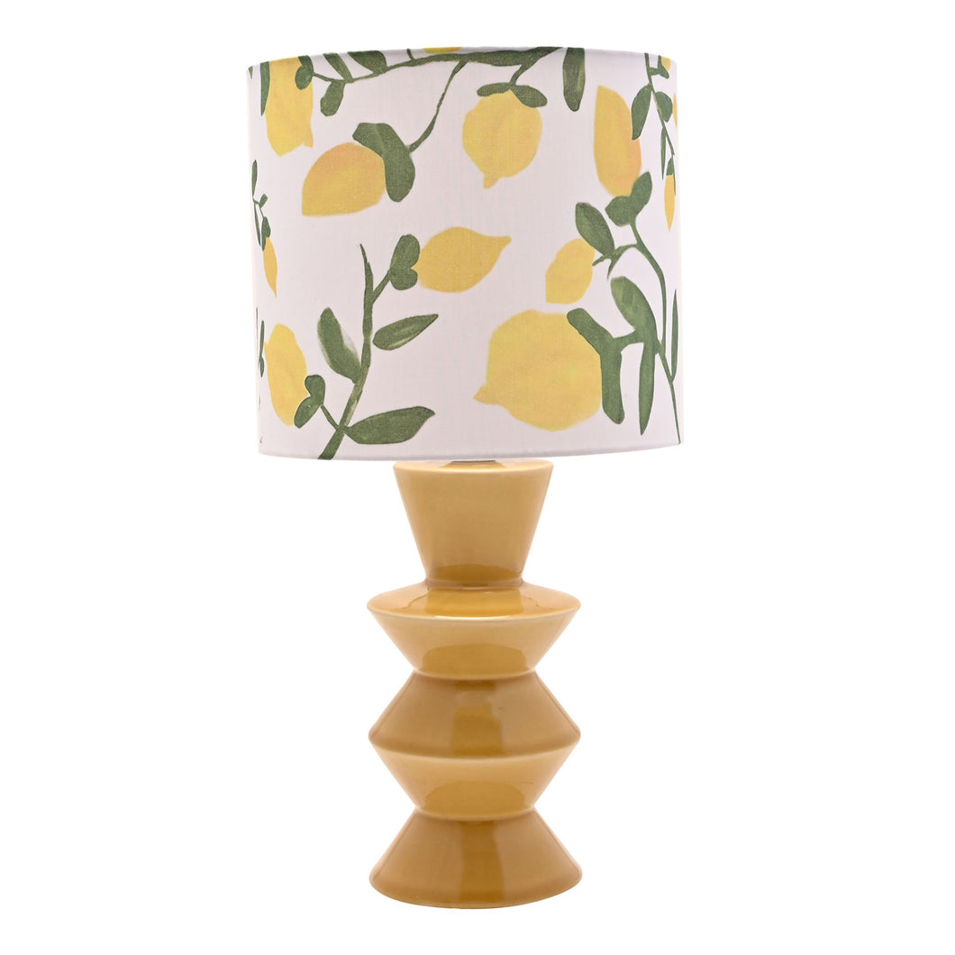 Ceramic Table Lamp with Lemon Shade