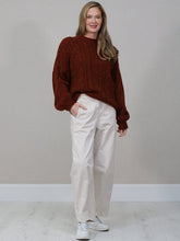 Load image into Gallery viewer, Rust Cable Knit Wool Mix Sweater
