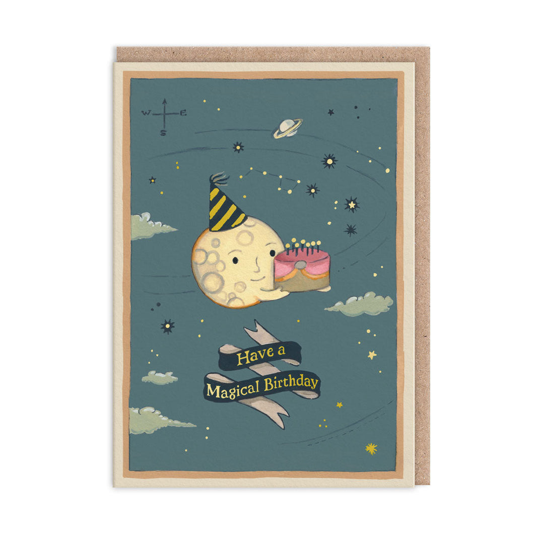 Moon Cake Birthday Greetings Card