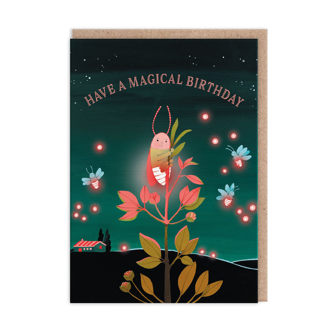 Firefly Birthday Greetings Card