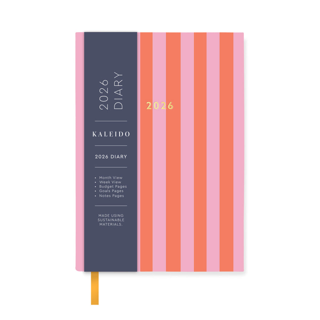 2026 A6 Candy Stripe Floral Diary