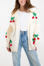 Load image into Gallery viewer, Cherry Embroidery Knit Cardigan
