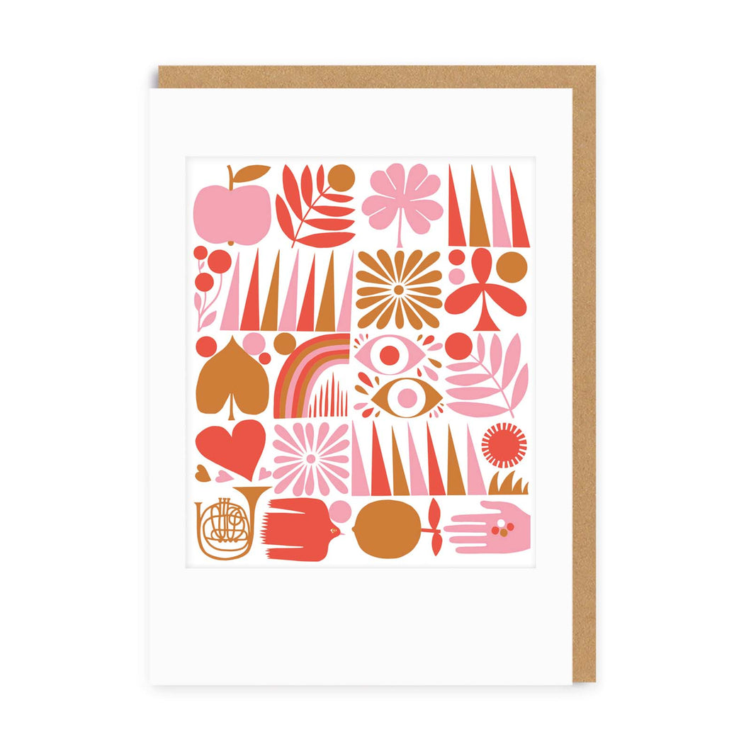 Abstract Grid Greetings Card