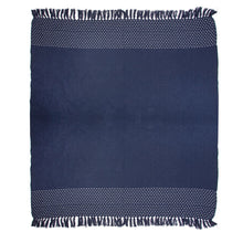 Load image into Gallery viewer, Dark Blue Stitch Detail Blanket Throw

