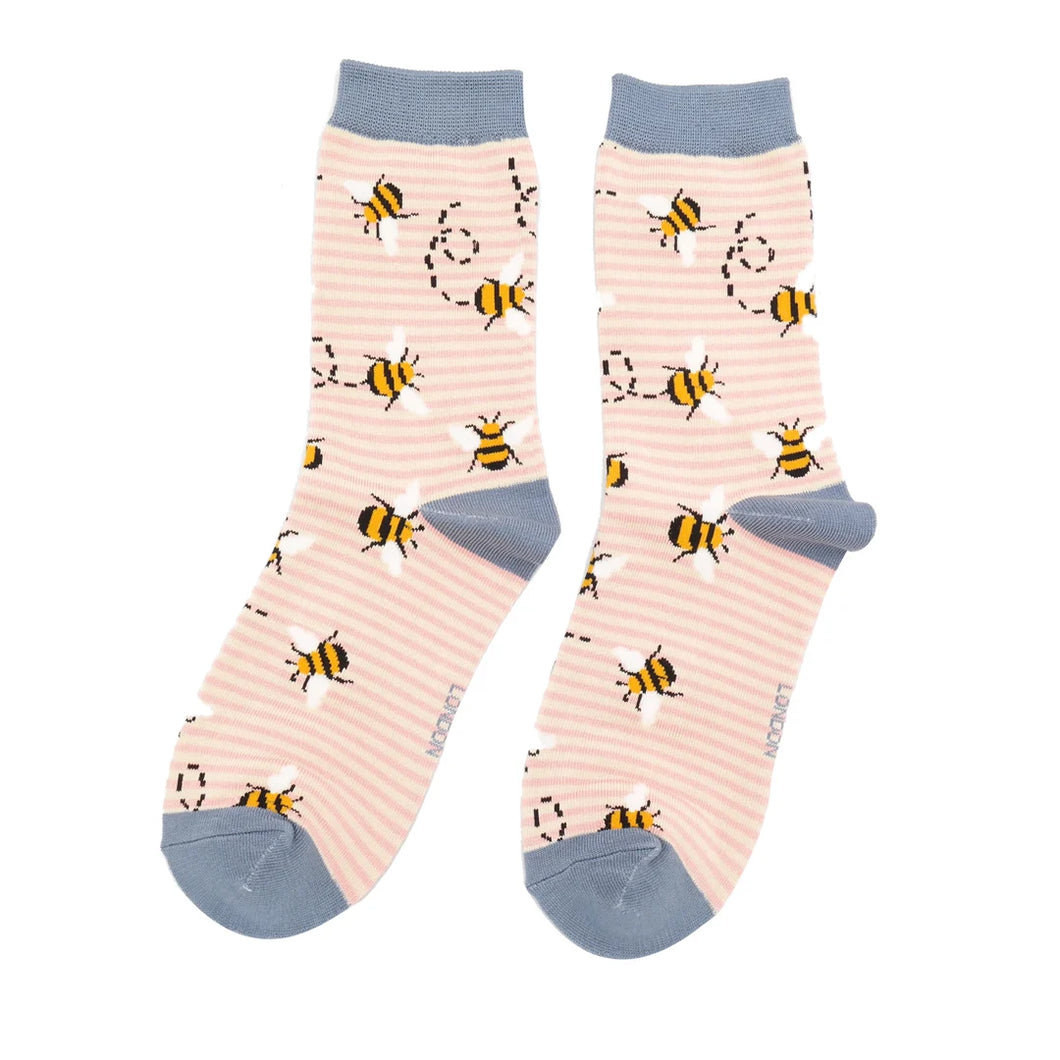 Bees & Stripes Bamboo Socks