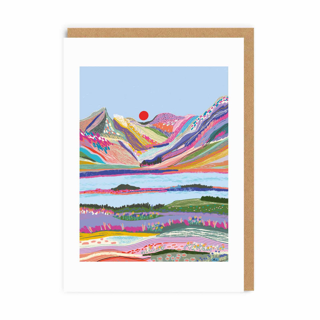 Mountain Sunset Greetings Card