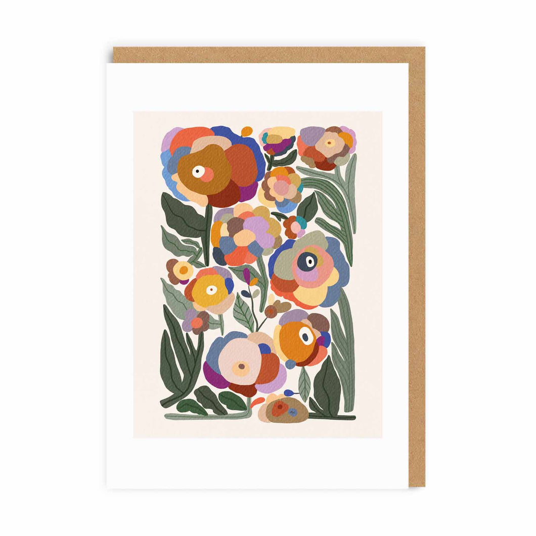 Abstract Floral Greetings Card
