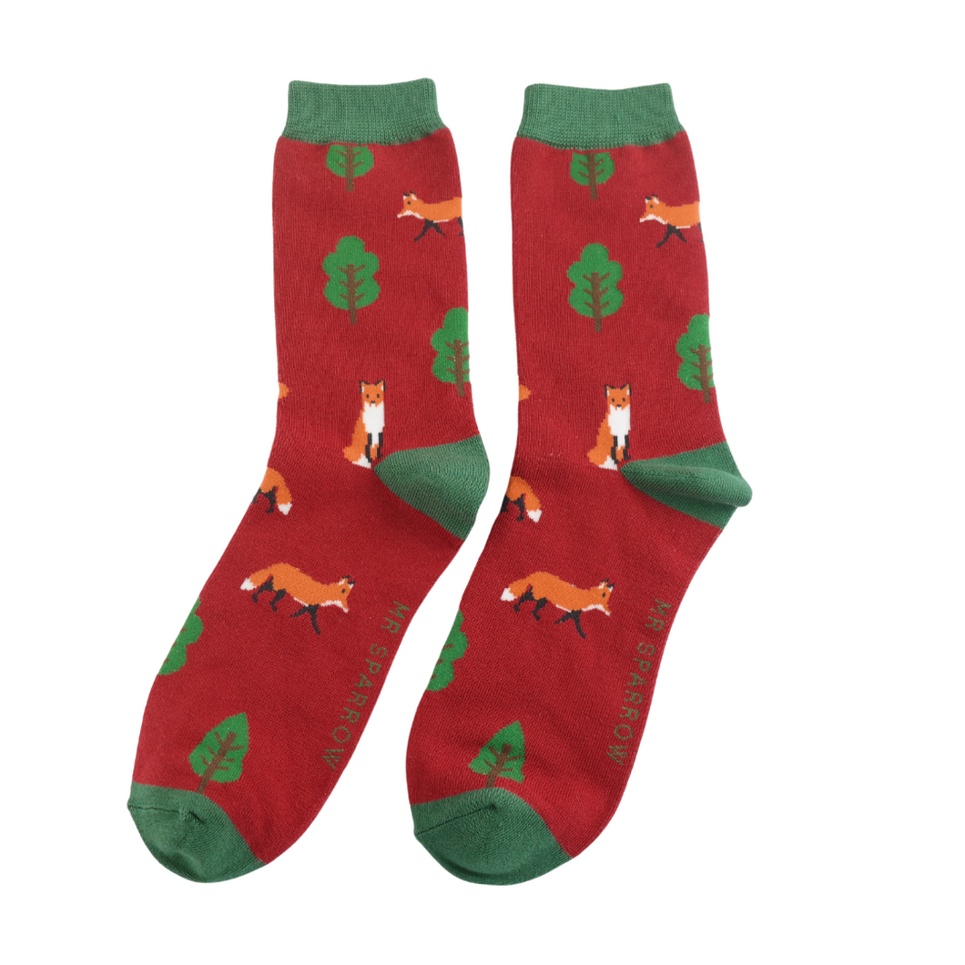 Men's Fox In The Woods Bamboo Socks