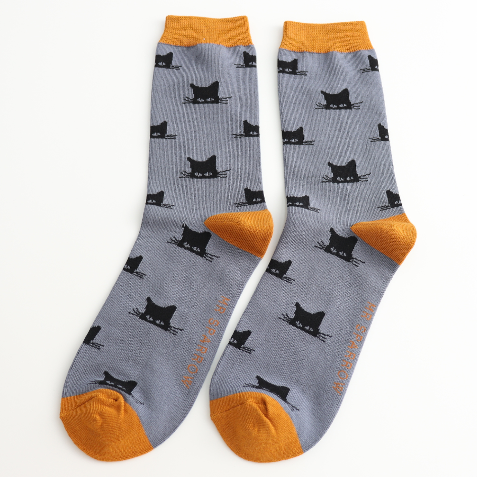 Men's Peeking Cats Bamboo Socks