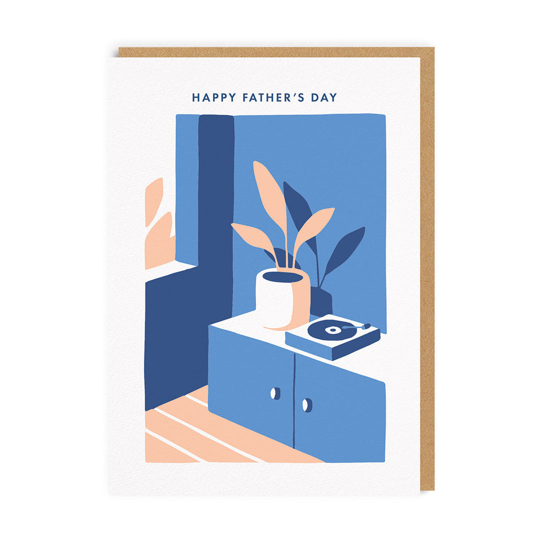 Father's Day Record Player Greetings Card