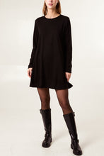 Load image into Gallery viewer, Black Fine Knit Swing Mini Dress
