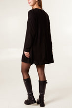 Load image into Gallery viewer, Black Fine Knit Swing Mini Dress
