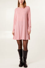 Load image into Gallery viewer, Pink Fine Knit Swing Mini Dress
