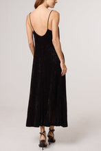 Load image into Gallery viewer, Black Cowl Neck Velvet Slip Dress

