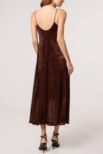 Load image into Gallery viewer, Chocolate Cowl Neck Velvet Slip Dress
