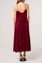 Load image into Gallery viewer, Berry Cowl Neck Velvet Slip Dress
