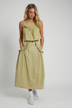 Load image into Gallery viewer, Linen Blend Midi Skirt with Frill Pocket
