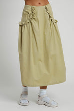 Load image into Gallery viewer, Linen Blend Midi Skirt with Frill Pocket
