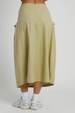 Load image into Gallery viewer, Linen Blend Midi Skirt with Frill Pocket
