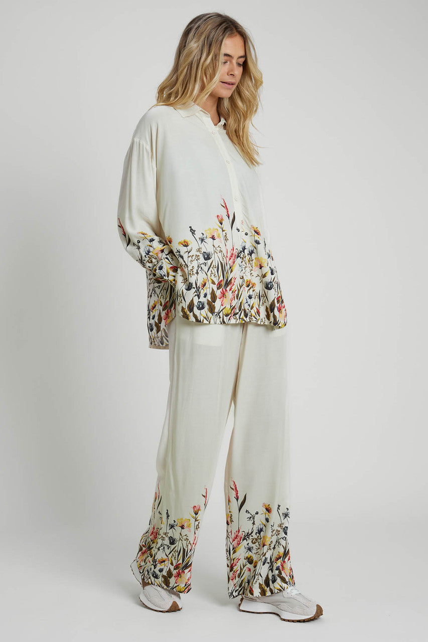 Floral Border Print Trousers