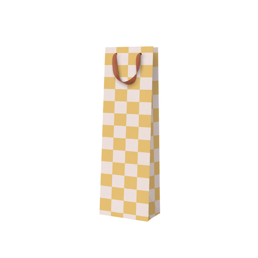 Checkerboard Bottle Gift Bag