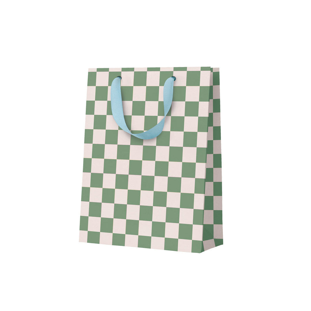 Sage Checkerboard Gift Bag
