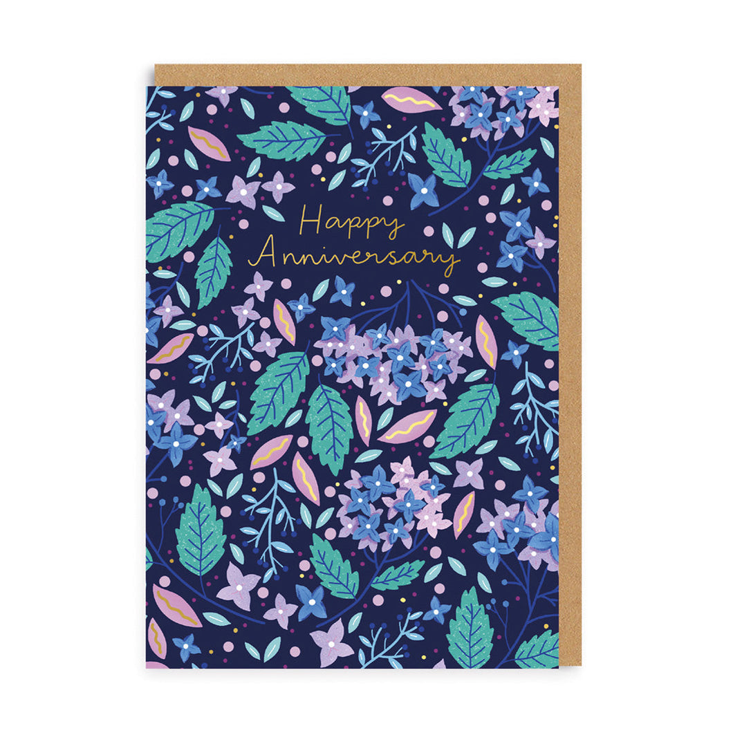 Happy Anniversary Floral Greetings Card