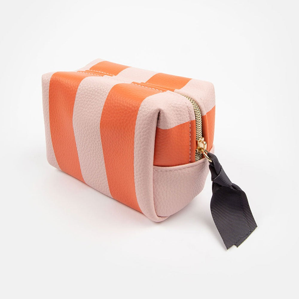 Caroline Gardner Orange & Pink Stripe Cosmetic Bag