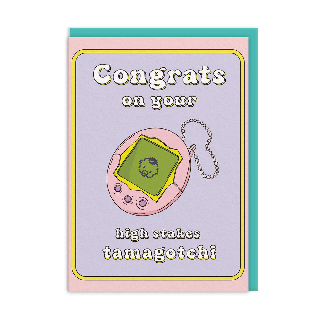 High Stakes Tamagotchi New Baby Greetings Card