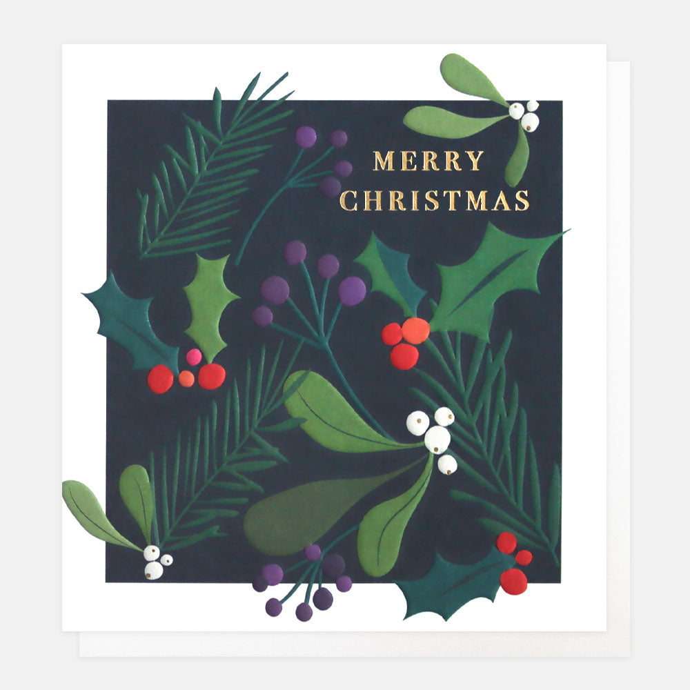 Caroline Gardner Christmas Foliage Pack of 8 Charity Cards