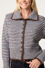 Load image into Gallery viewer, Striped Button Through Collared Cardigan
