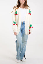 Load image into Gallery viewer, Cherry Embroidery Knit Cardigan
