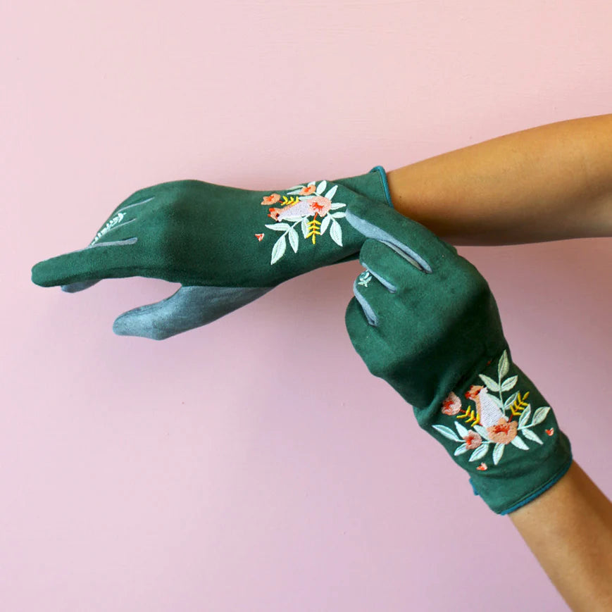 Secret Garden Embroidered Fox Gloves