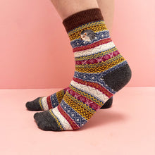 Load image into Gallery viewer, Secret Garden Hedgehog Fair Isle Socks
