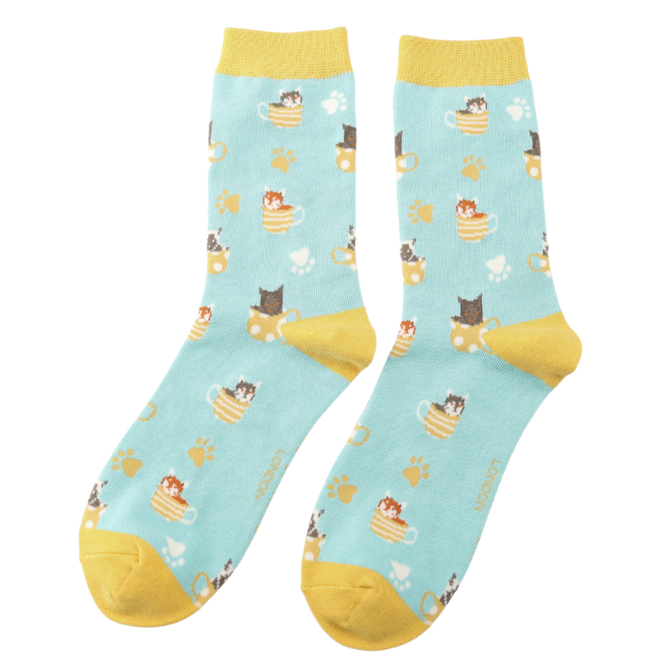 Cats in Teacups Bamboo Socks