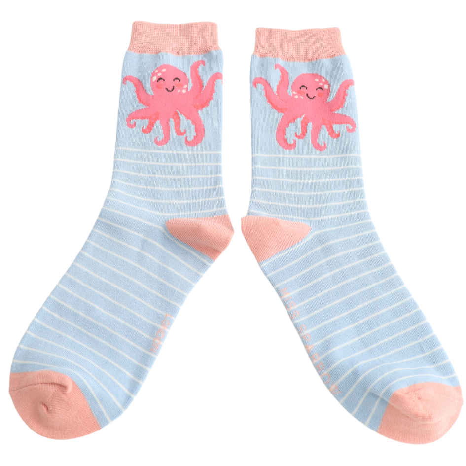 Pink Octopus Bamboo Socks