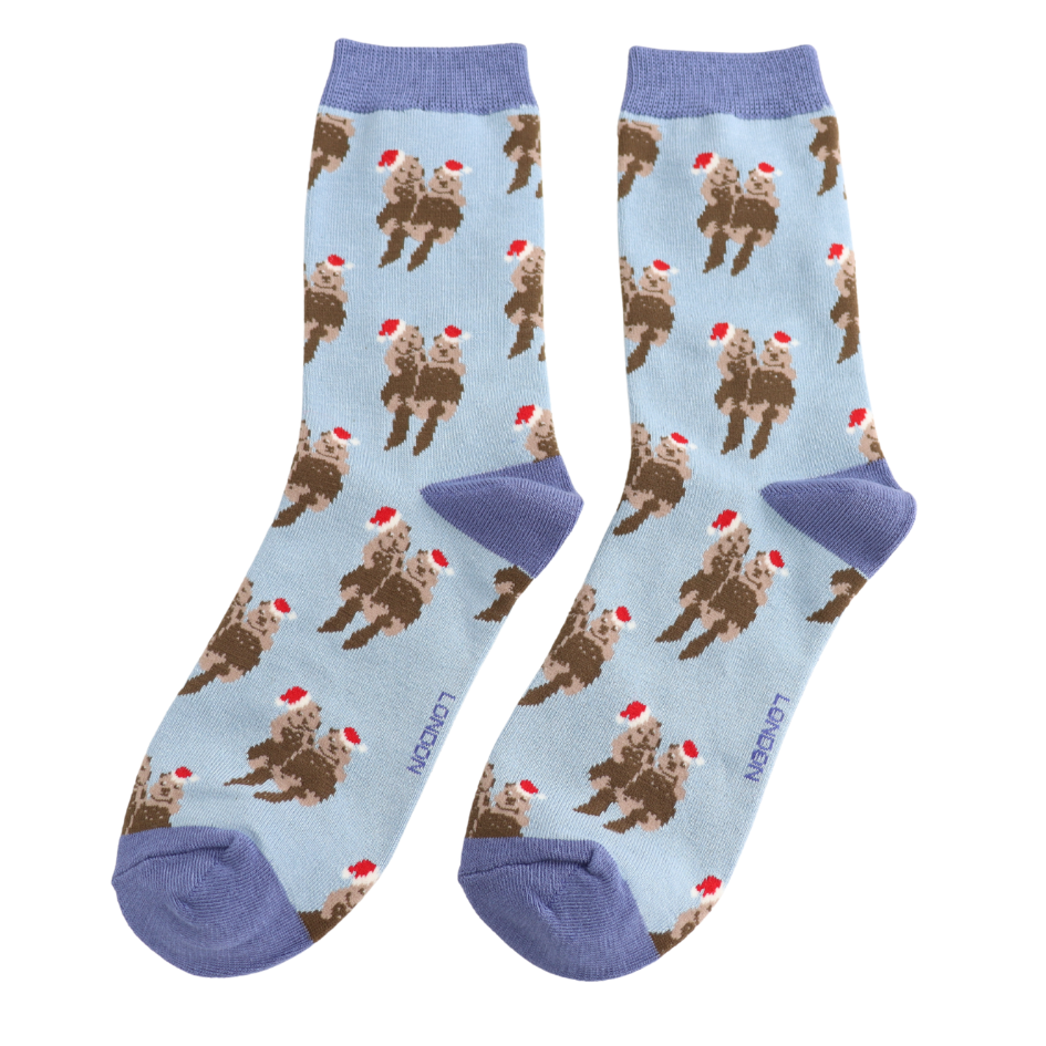 Festive Otters Bamboo Socks