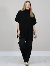 Load image into Gallery viewer, Black Cable Knit Cape
