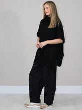 Load image into Gallery viewer, Black Cable Knit Cape

