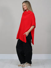 Load image into Gallery viewer, Red Cable Knit Cape
