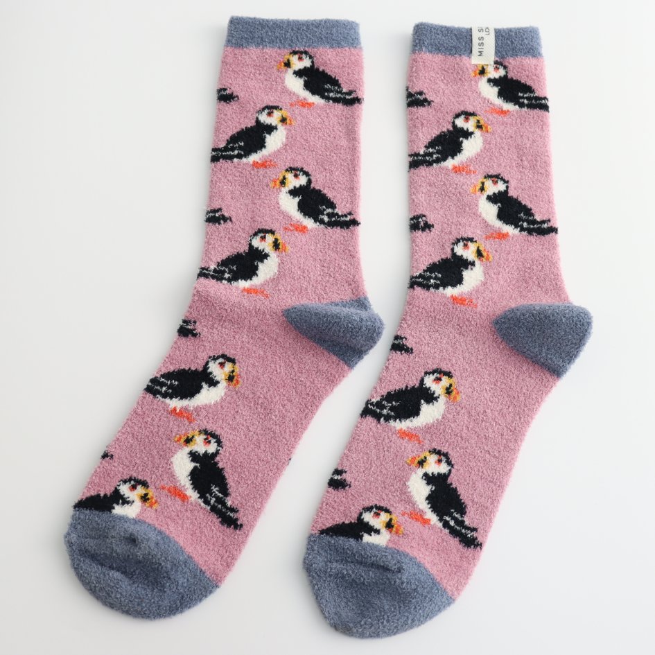 Puffins Fluffy Socks
